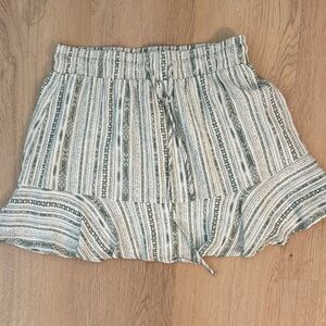 Forever 21 High Waist Green and White Striped Shorts